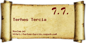 Terhes Tercia névjegykártya